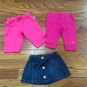 Pink Baby girl Pants and Denim Jean Skirt Set size 0-3 months Juicy Couture